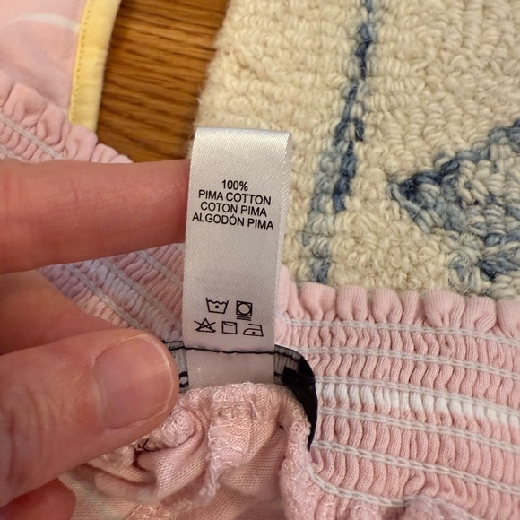 Cosabella Maternity Pima Cotton Pajama Set, size L, pants & tank, pink stripe - Picture 8 of 13